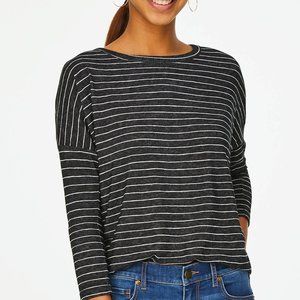 NWOT LOFT Striped Drop Shoulder Tee - Navy